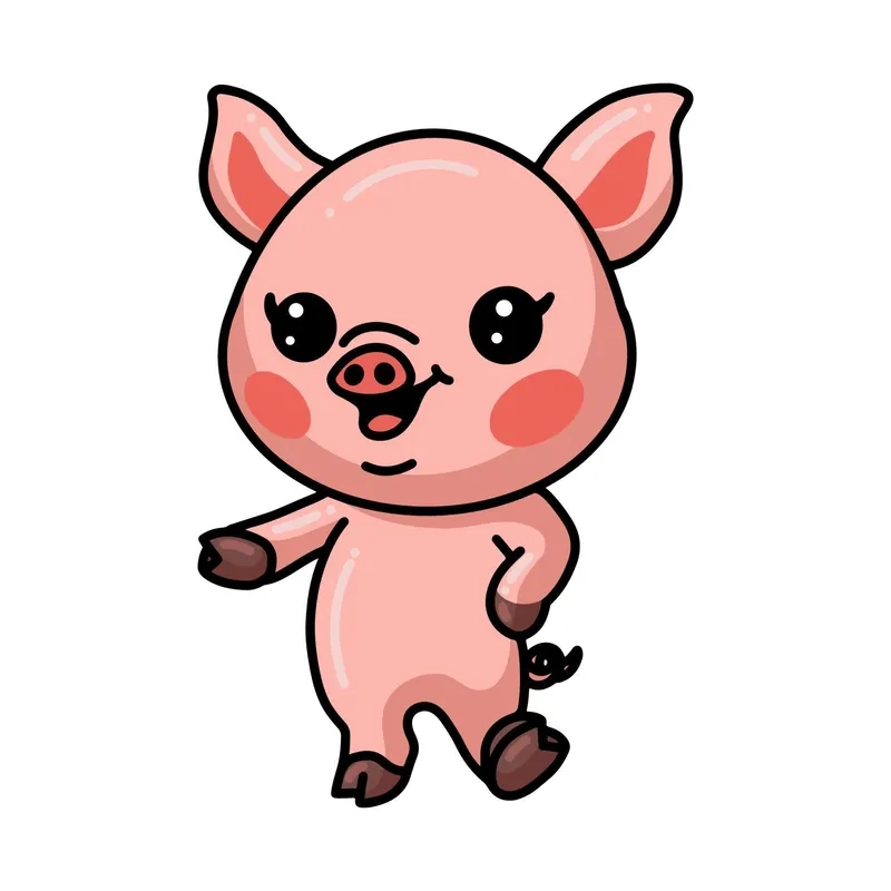 Ngắm nhìn hình heo chibi dễ thương hot trend