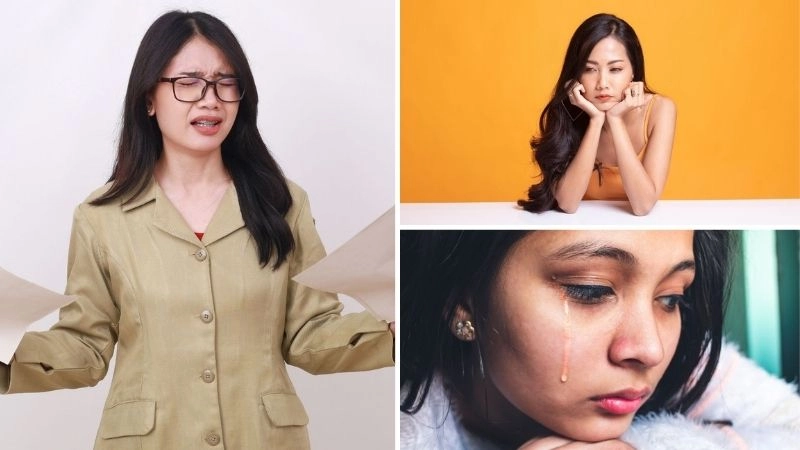 Ảnh buồn tâm trạng con gái khóc thể hiện nỗi đau sâu thẳm
