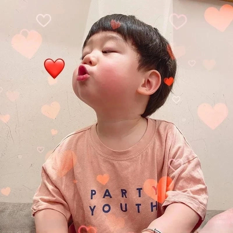 Thức dậy cùng những hình meme trái tim dễ thương