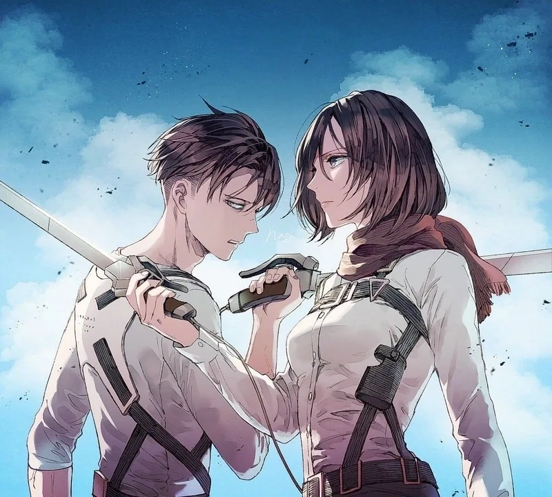 Ngắm lại fanart đẹp ảnh mikasa và eren