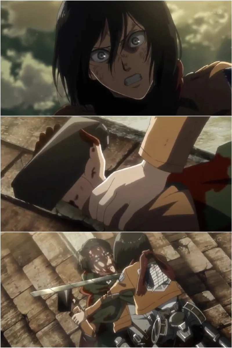 Cảnh chiến đấu bất ngờ mikasa kills eren