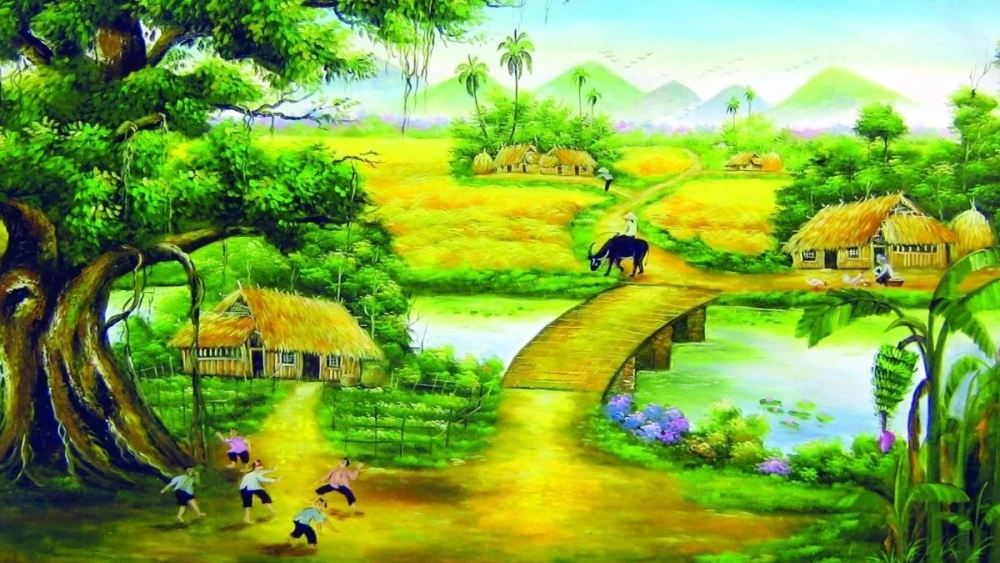 Học cách vẽ tranh phong cảnh đồng quê đơn giản dễ thực hiện