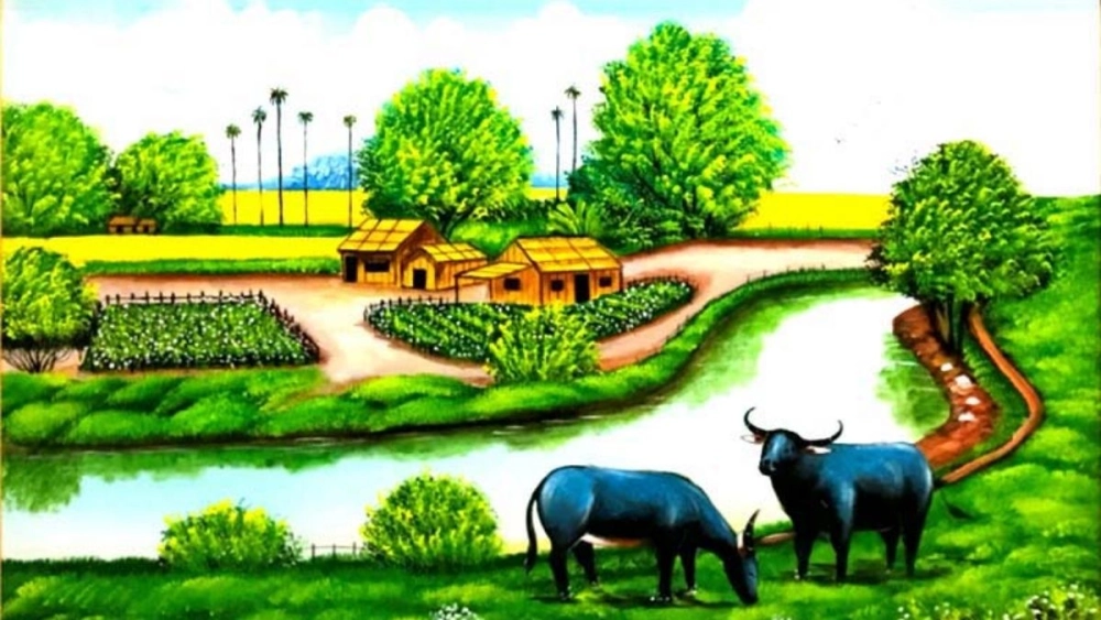Thỏa sức sáng tạo với vẽ tranh phong cảnh đồng lúa đơn giản