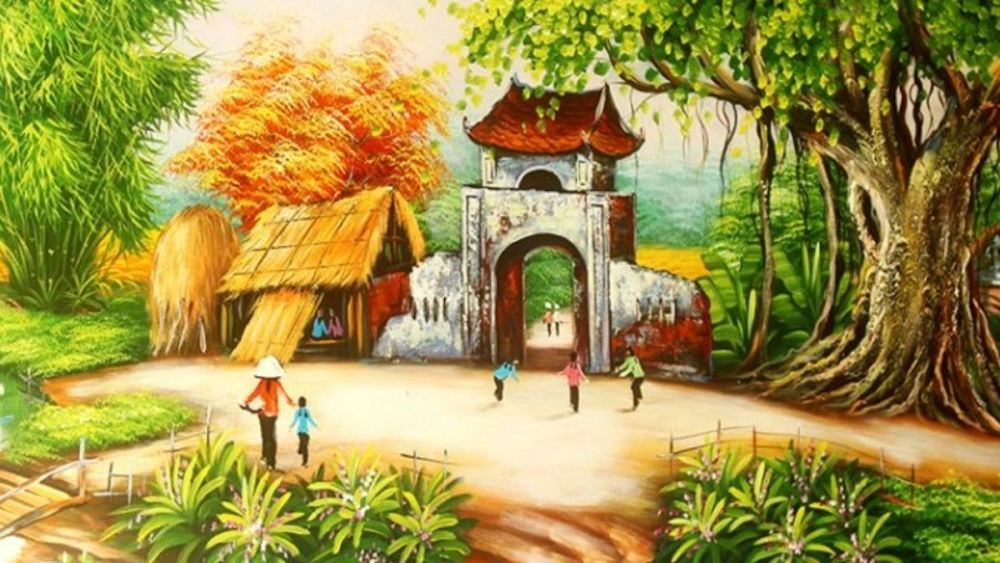 Thưởng thức tranh đồng quê đơn giản tinh tế dễ vẽ và treo