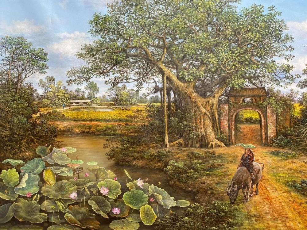 Học cách vẽ tranh cảnh quê hương em sinh động