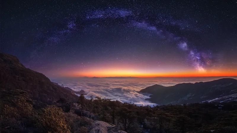 Trang trí điện thoại với Phong cảnh trời đêm đầy sao wallpaper night sky aesthetic