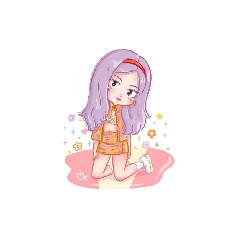 Bộ ảnh hình rose blackpink chibi phong cách và đáng yêu nhất