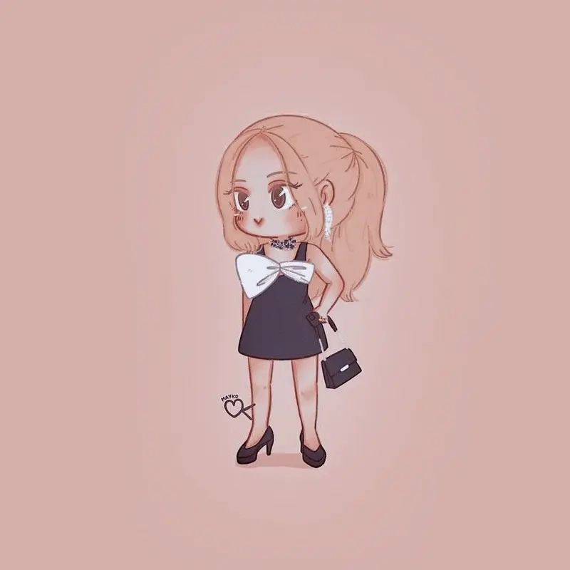 Ngắm nhìn rose black pink chibi với phong cách siêu dễ thương