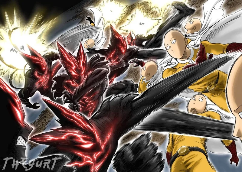 Ngắm pha hành động saitama đấu với garou