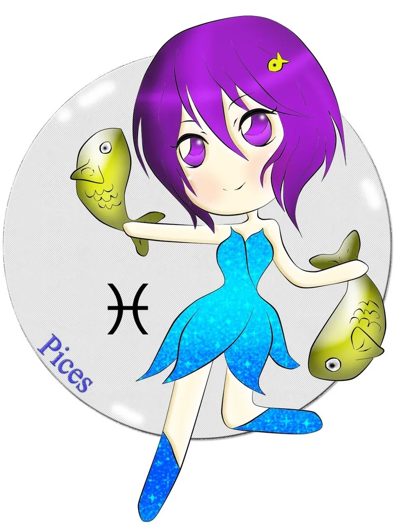 Hình ảnh hình chibi cung song ngư đẹp mê mẩn cho bạn trẻ