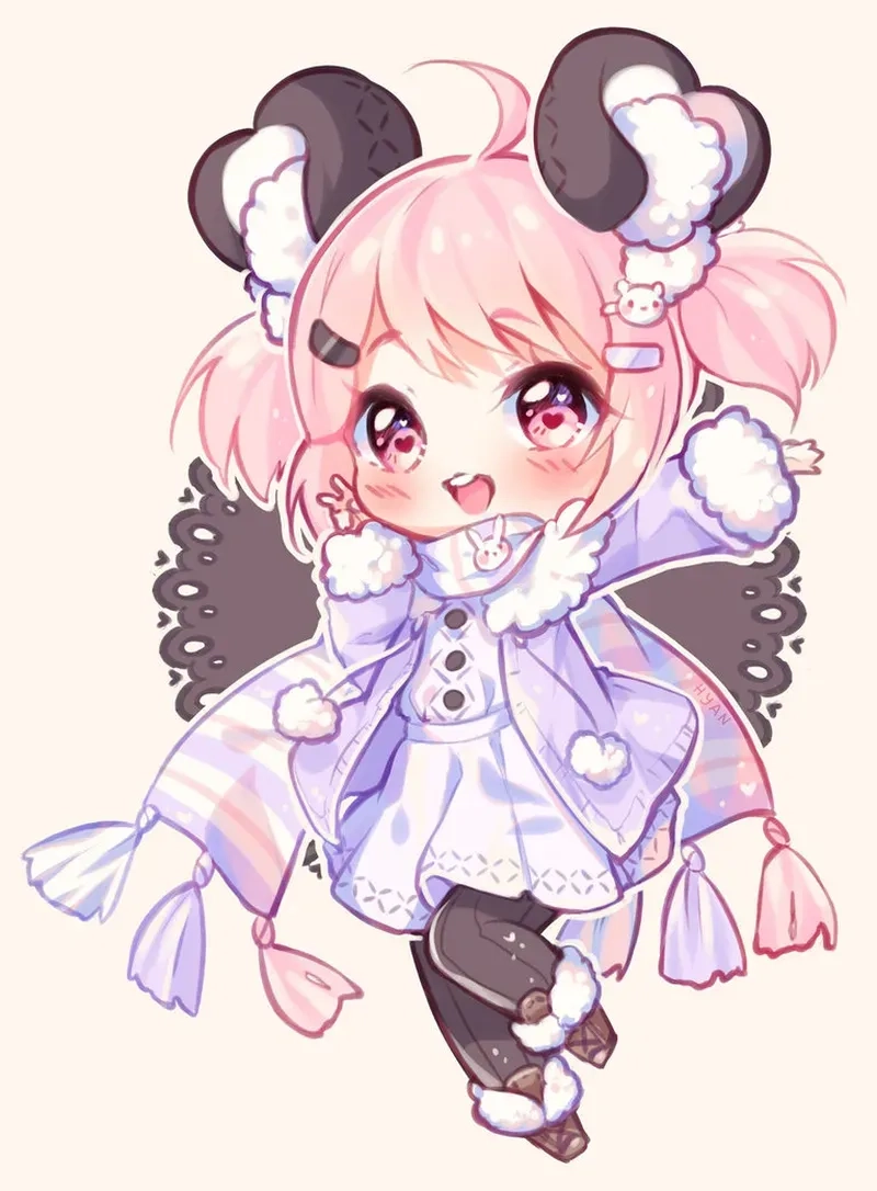 Hình đại diện nữ chibi và những nét vẽ đáng yêu