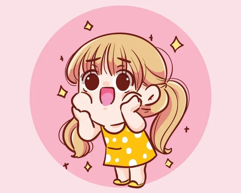 Avatar nữ chibi dễ thương với đôi mắt to tròn, long lanh