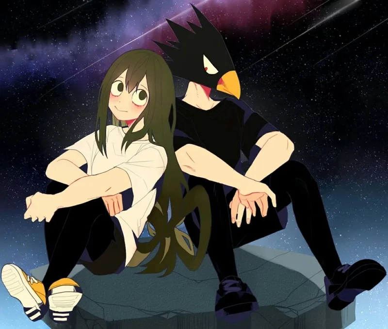 Cặp đôi hoàn hảo trong anime asui x tokoyami