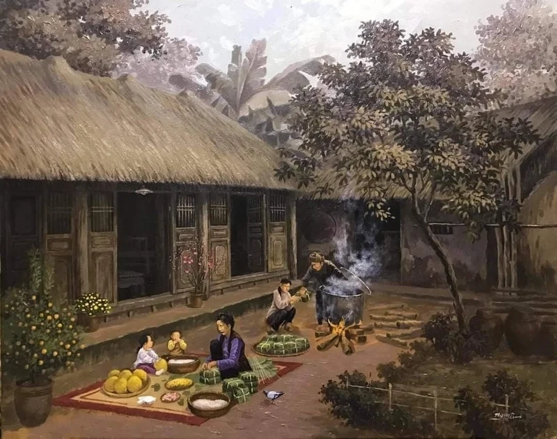 Sáng tạo với tranh vẽ cảnh làng quê đẹp dễ thương và sinh động
