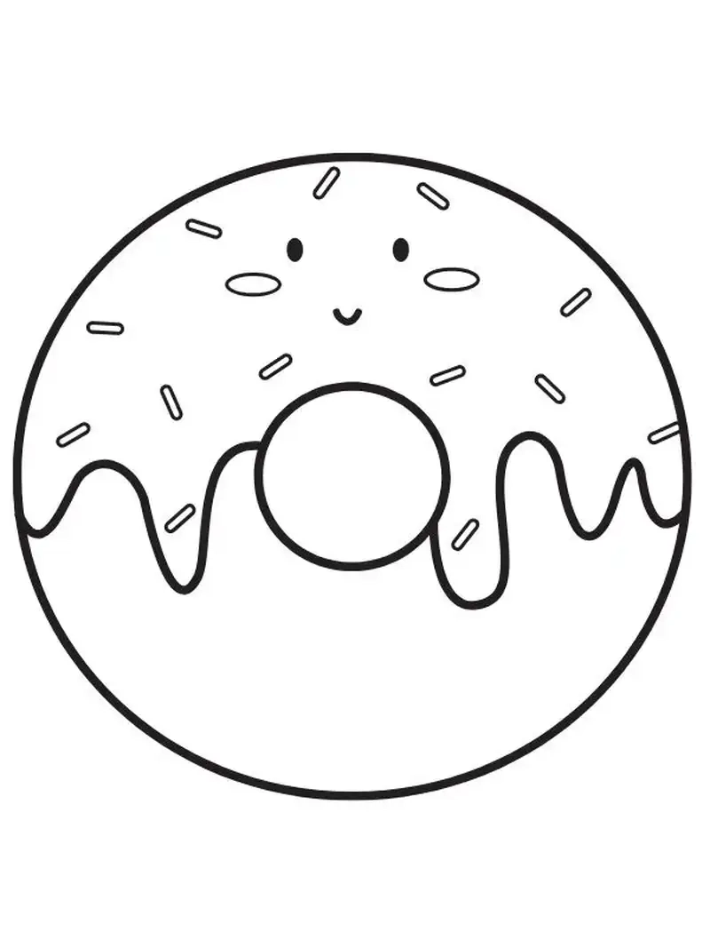 Tải ngay hình tô màu bánh donut đẹp và dễ thương