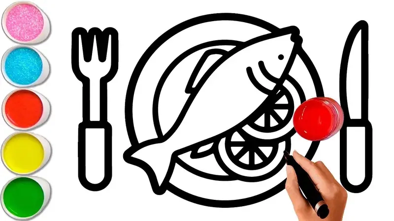 Học cách tô màu cái dĩa sinh động từ những mẫu tranh dễ thương