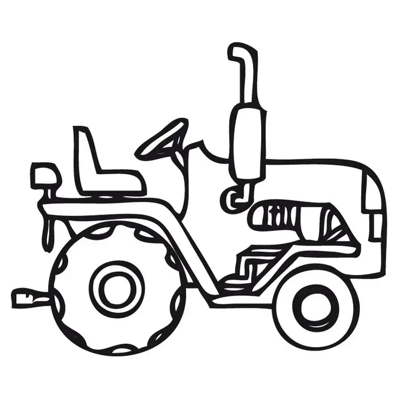 Vẽ dễ dàng với tranh tô màu máy cày đơn giản cho bé mới tập