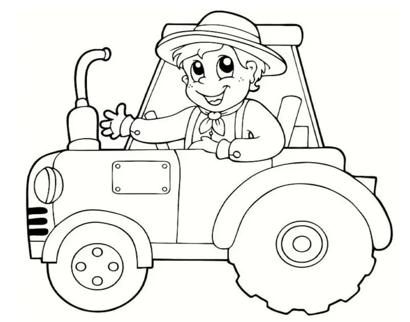 Vui học tô với tranh tô màu máy cày hoạt hình đầy màu sắc
