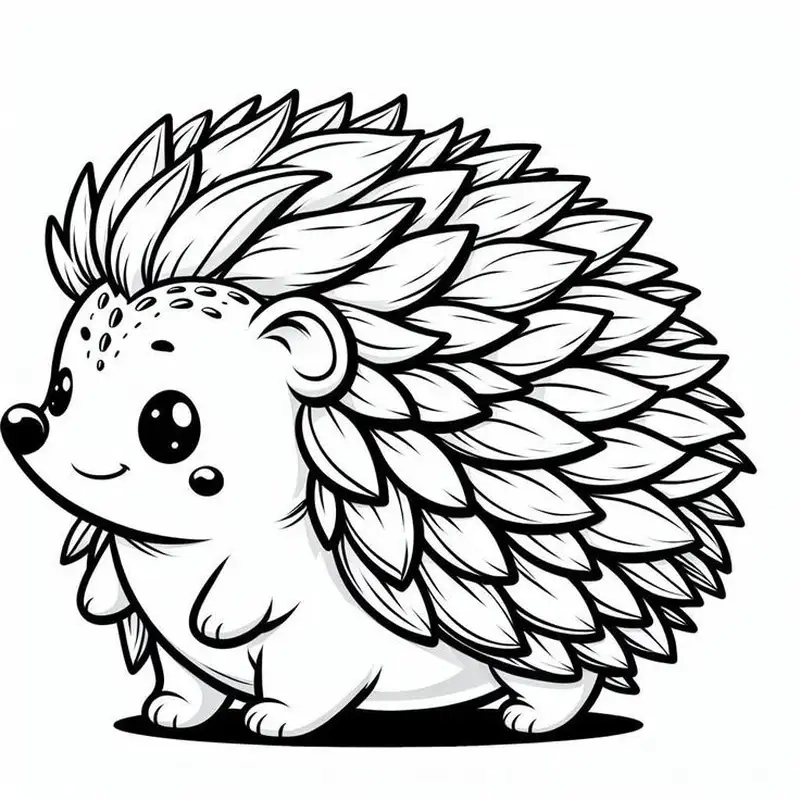 Mang niềm vui cho bé với tranh tô màu con nhím vui vẻ