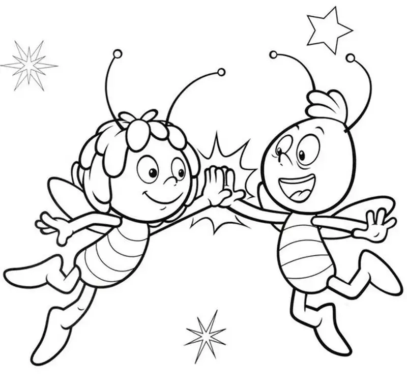 Bé thỏa thích sáng tạo cùng tranh con ong cho trẻ tô màu