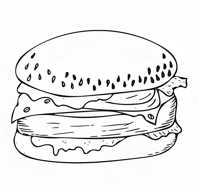 Thỏa sức tô màu hamburger với nhiều màu sắc thú vị
