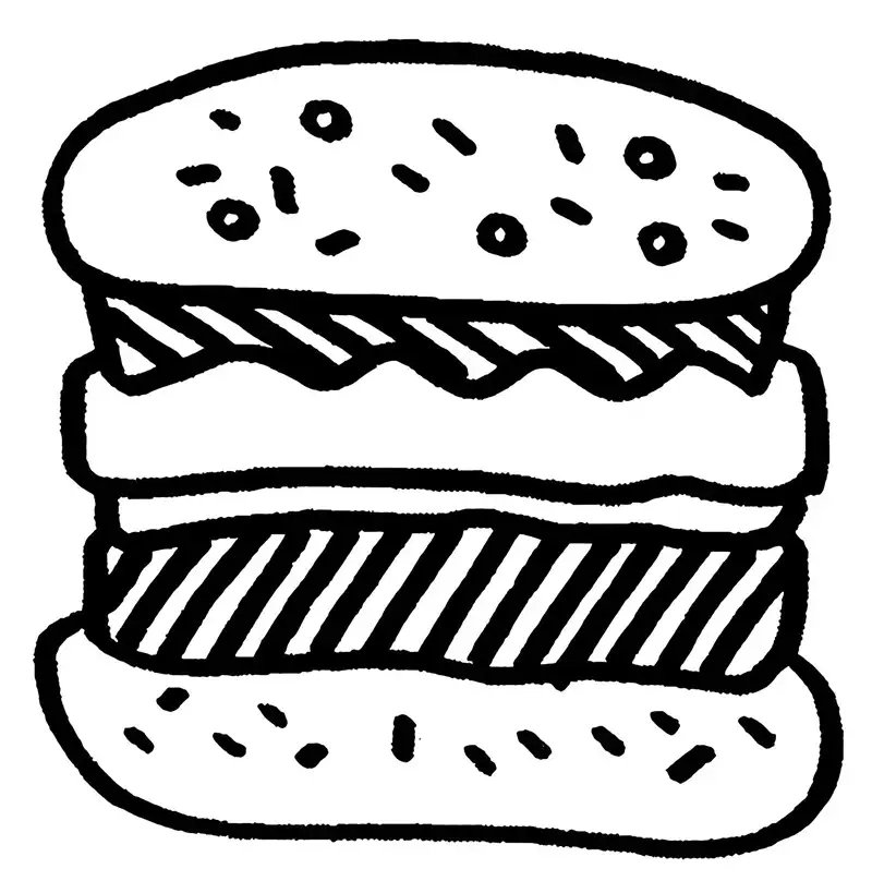Học cách tô màu bánh hamburger đẹp và sinh động
