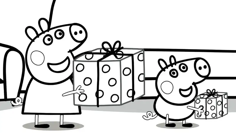 Hòa mình vào niềm vui với tranh tô màu Peppa và gia đình vui nhộn