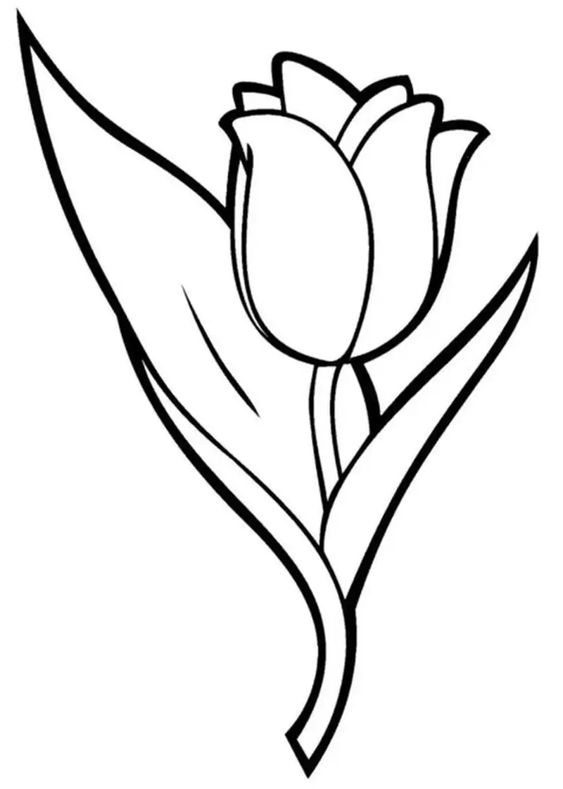 Tranh tô màu hoa tulip đẹp khiến trẻ hứng thú tô màu