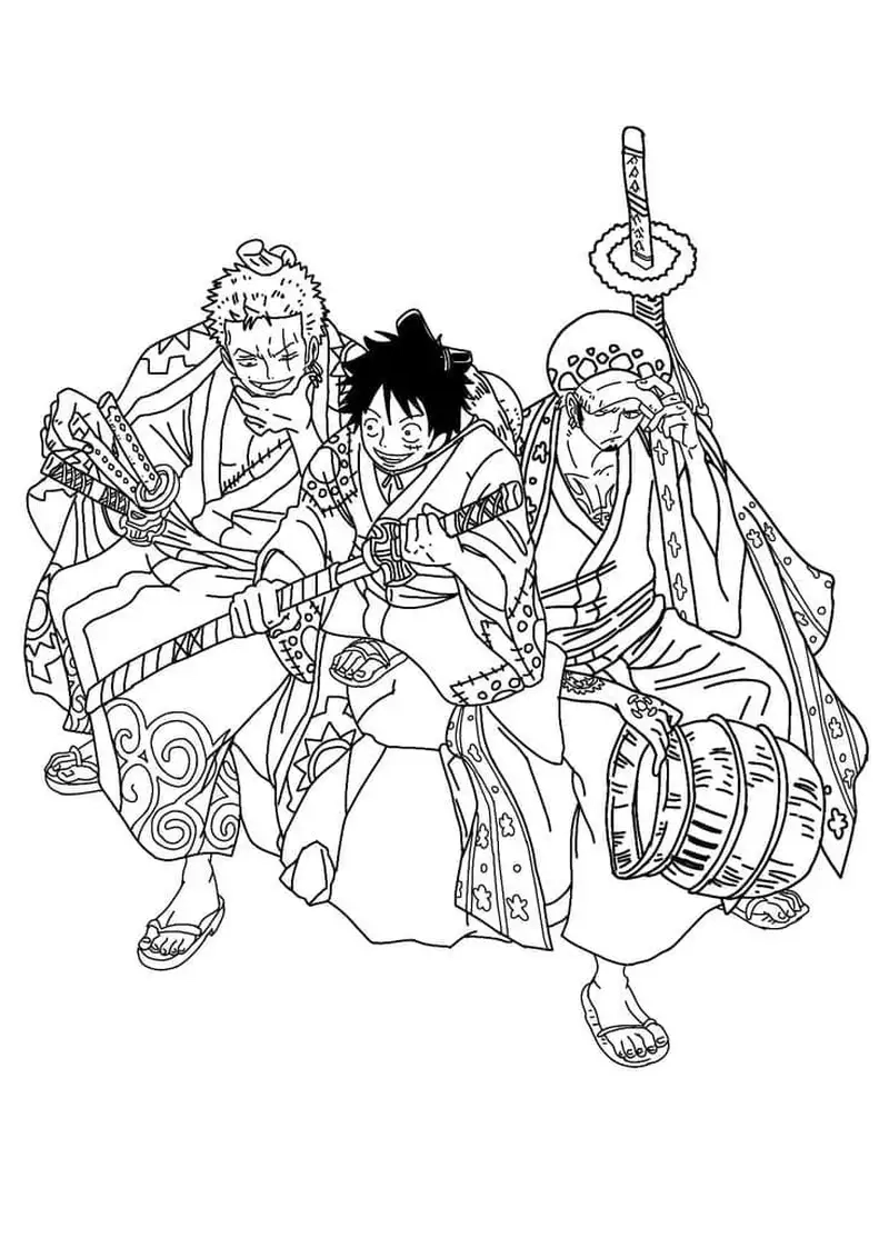 Bé vui học vẽ với bộ sưu tập tô màu luffy chibi siêu dễ thương