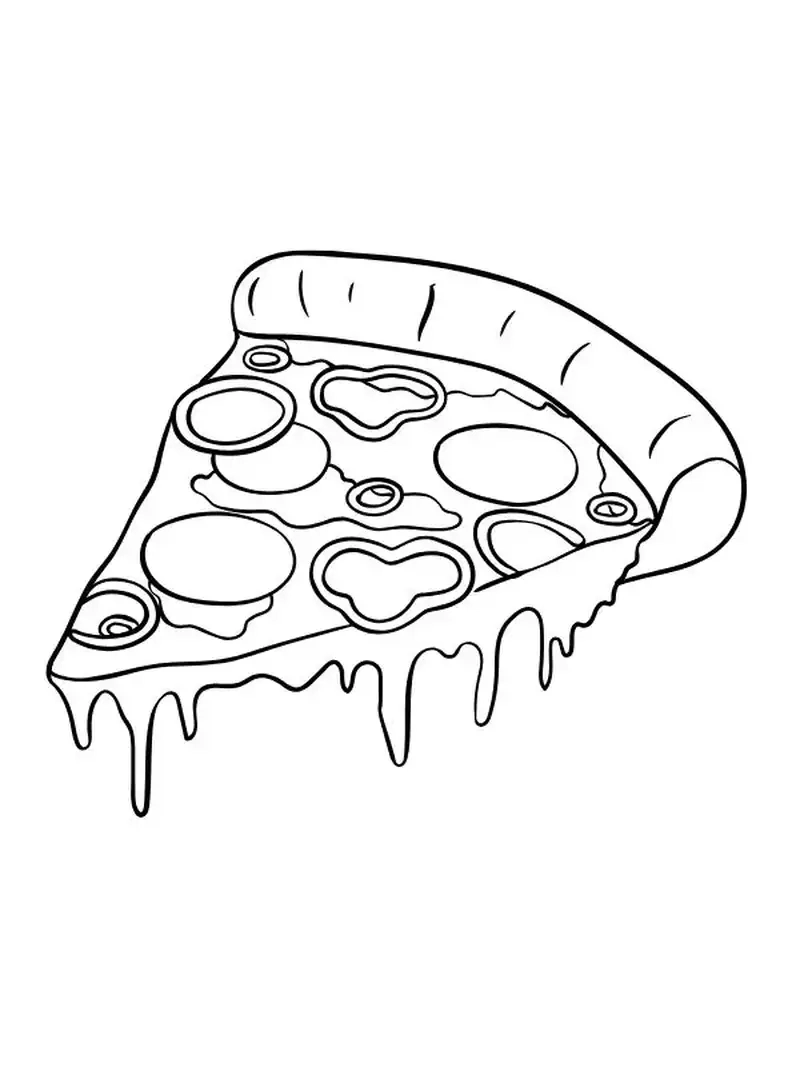 Bánh pizza tranh tô màu pizza cho giờ học vui