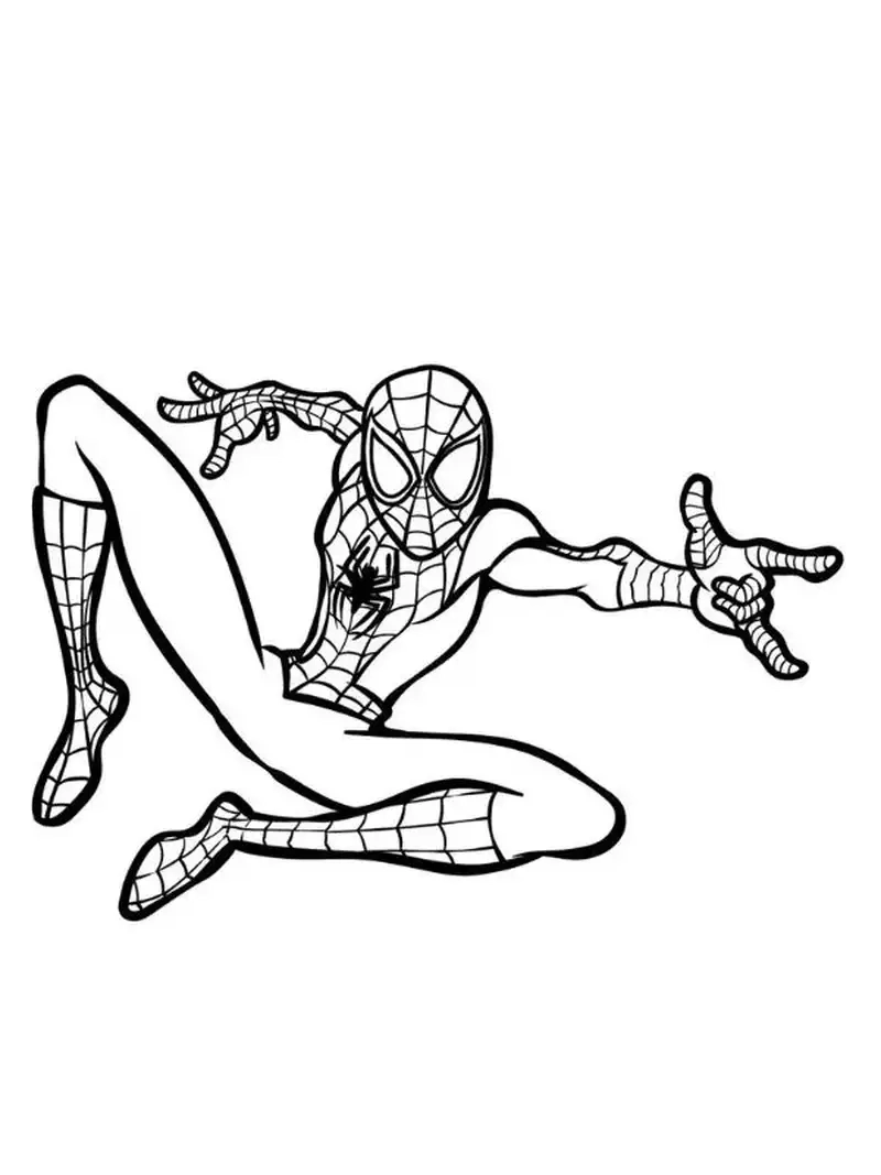 Bé tập tô cùng tranh tô màu Spider Man đơn giản dễ thương