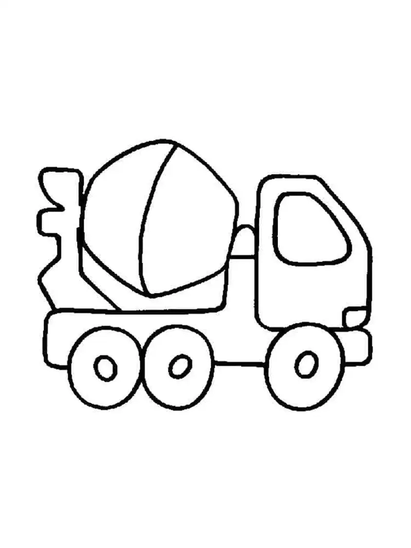 Tranh vẽ xe trộn bê tông kích thích bé yêu kỹ thuật
