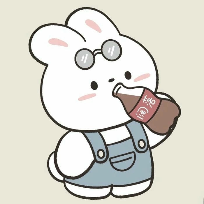 Sticker thỏ cute hình chibi ngọt ngào mê hoặc