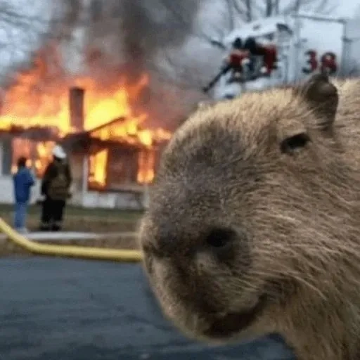 Hình meme capybara troll mặt siêu dễ thương