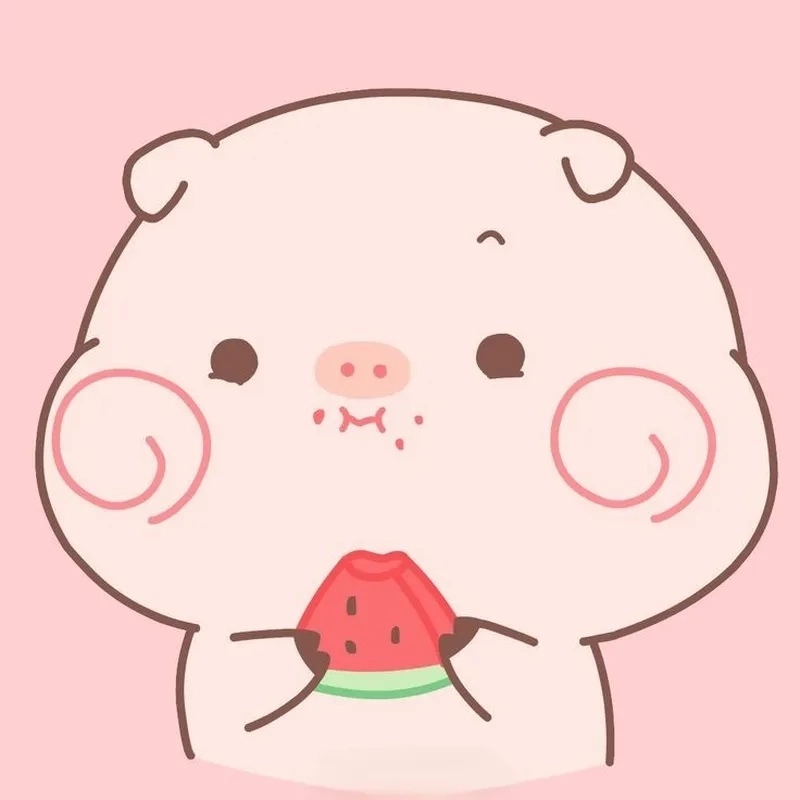 Hình heo dễ thương chibi tươi sáng