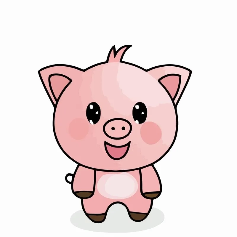 Hình nền heo chibi nền pastel nhẹ nhàng