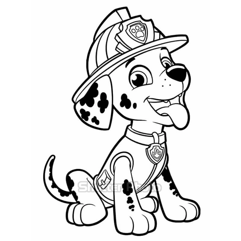 Tô màu chó cứu hộ dễ thương cho trẻ em