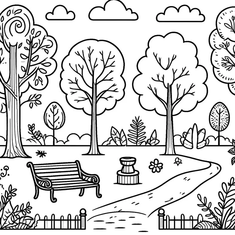 Tranh tô màu phong cảnh đơn giản thư giãn dễ thương