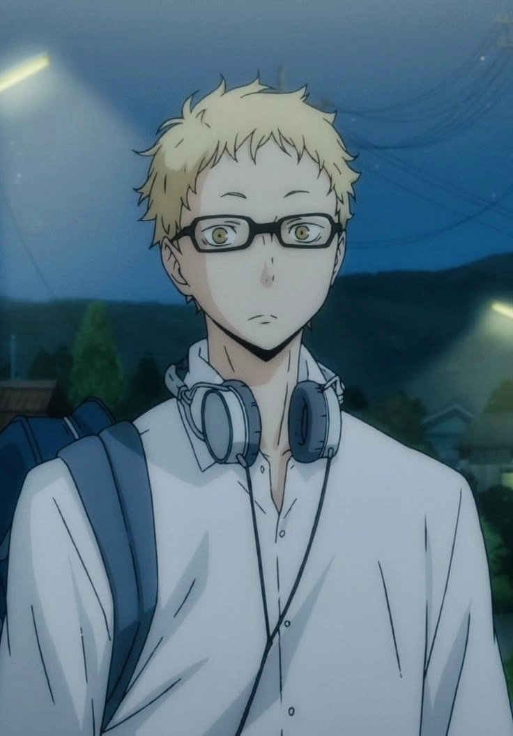 Tsukishima haikyuu với ánh nhìn lạnh lùng đặc trưng