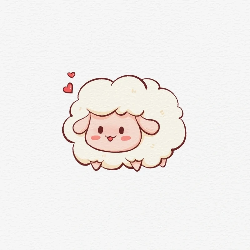 Tải ngay hình nền chibi cừu cực cute cho điện thoại