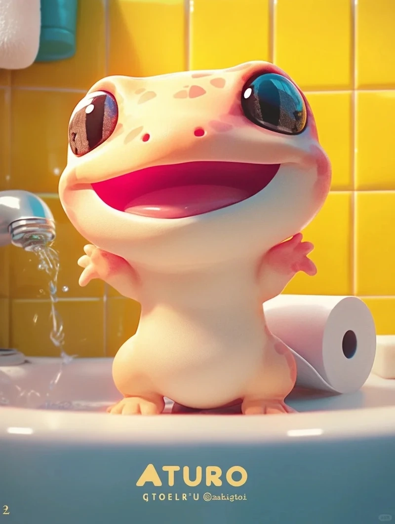 Bộ chibi tắc kè nghệ thuật với phong cách sáng tạo