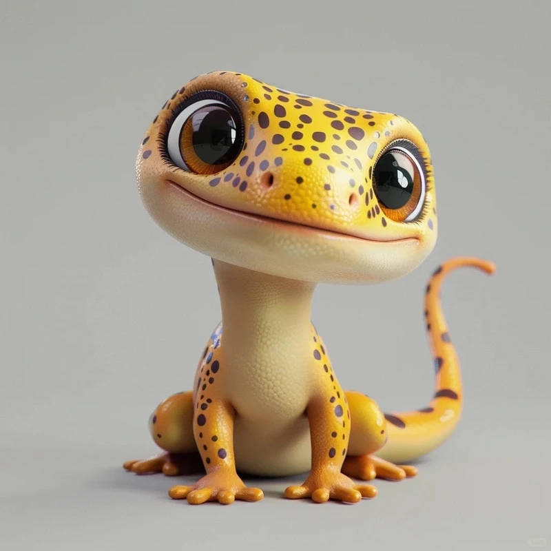 Bộ chibi tắc kè hoạt hình dễ thương cực nổi bật