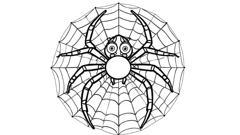 Bé dễ tập tô với tranh tô màu nhện đơn giản cực dễ vẽ