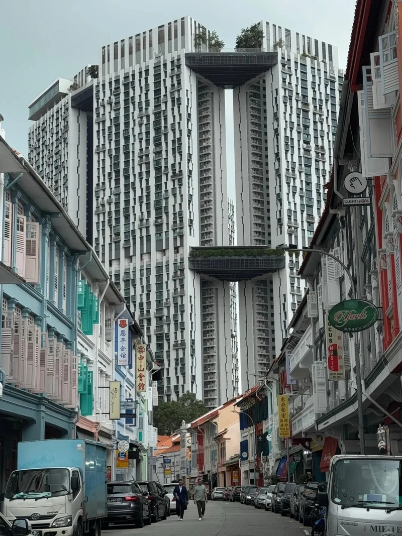 Nét sôi động của phong cảnh Singapore thành phố nhìn từ trên cao