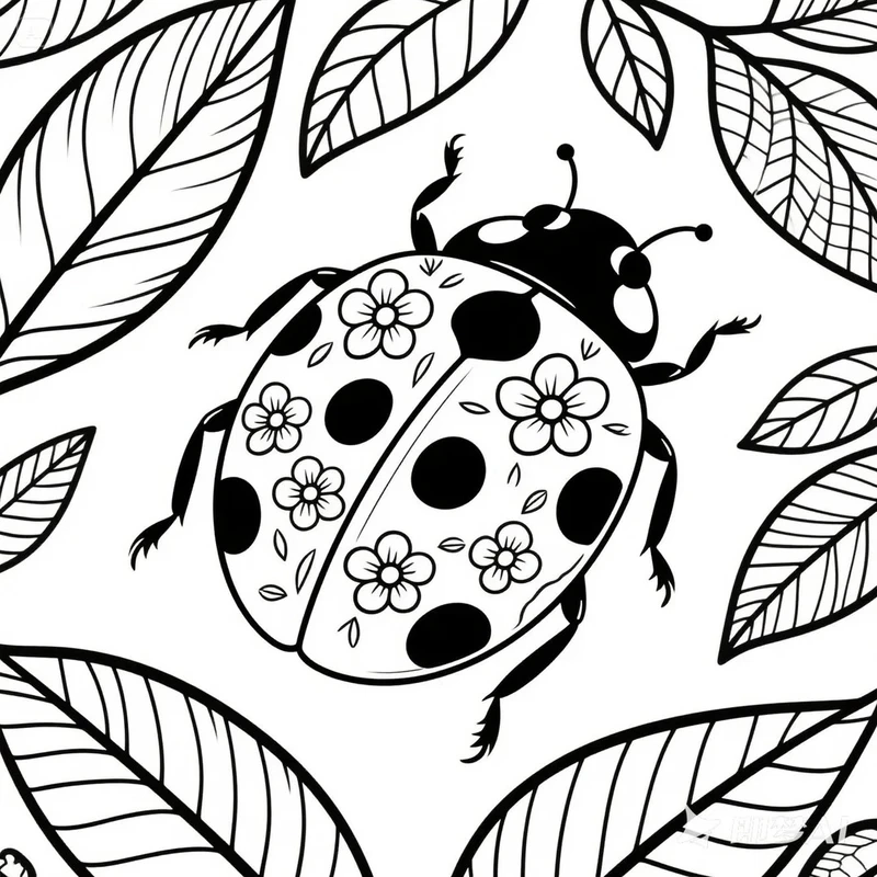 Bé dễ tô với tranh tô màu bọ rùa đơn giản cực dễ thương