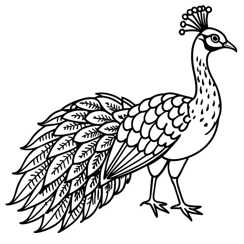 Những mẫu tranh tô màu chim công chi tiết cực đẹp