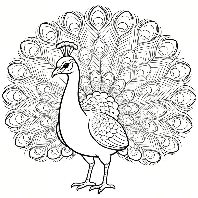 Tuyển tập tranh vẽ chim công tô màu cực đẹp cho trẻ nhỏ