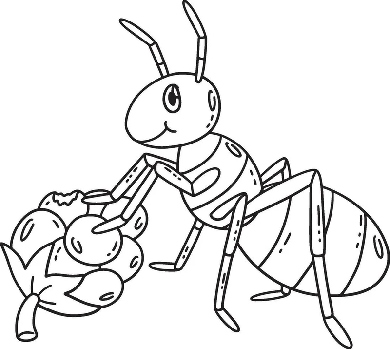 Bộ tranh tô màu kiến cute siêu đáng yêu cho bé