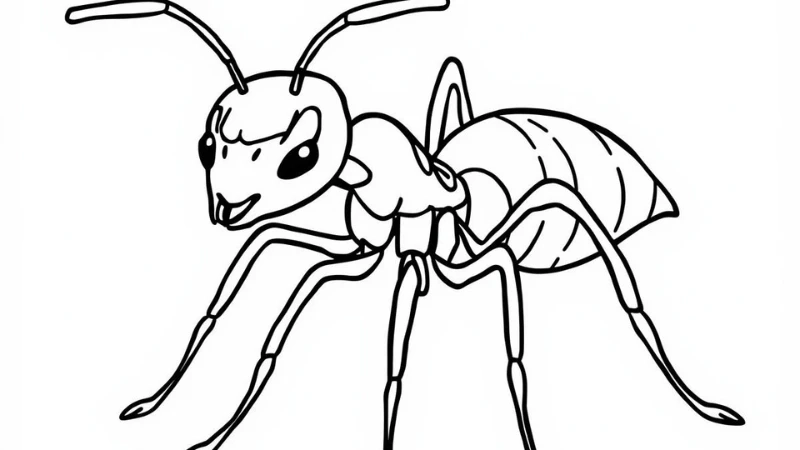 Bé dễ tập tô với tranh tô màu kiến đơn giản cho bé