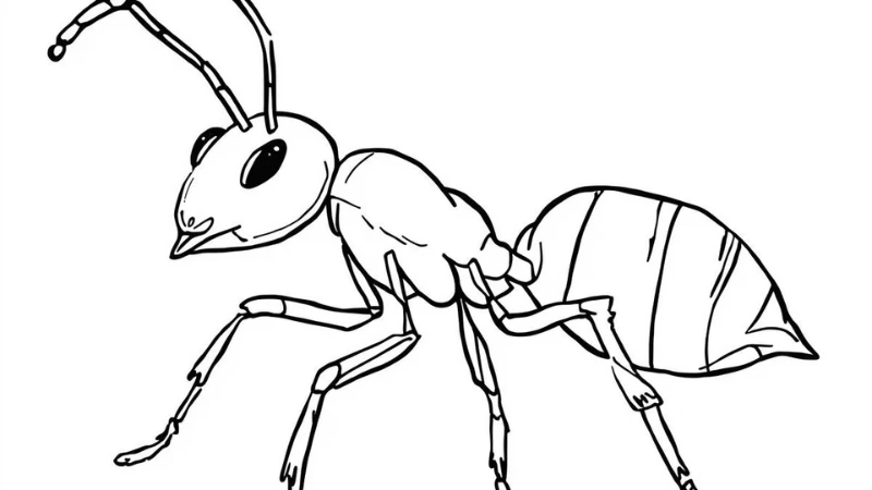 Tranh tô màu con kiến cho bé đơn giản giúp bé tập tô dễ dàng